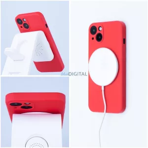 SILICONE MAG COVER MagSafe-kompatibilis tok Samsung Galaxy S25 Plus - piros
