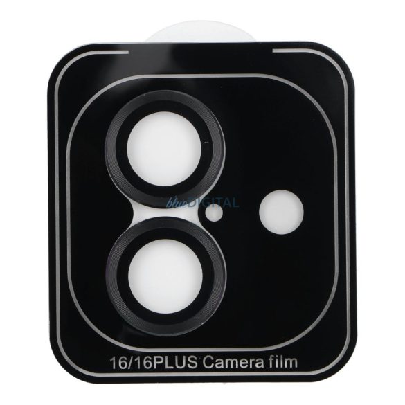 9H Camera Protector kamera lencse védő fólia fekete szegéllyel iPhone 16/16 Plus