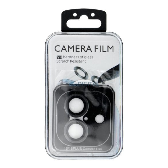 9H Camera Protector kamera lencse védő fólia fekete szegéllyel iPhone 16/16 Plus