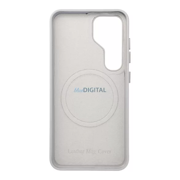 BŐR MAG COVER tok a SAMSUNG S25 szürke bőrhöz