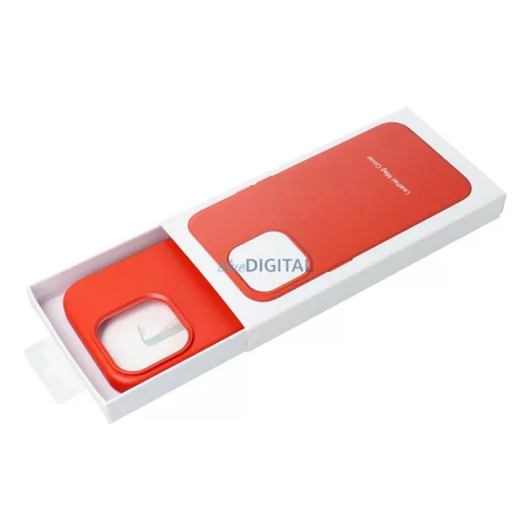 LEATHER MAG COVER MagSafe-kompatibilis tok Samsung Galaxy S25 Plus - piros
