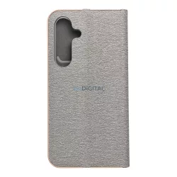 LUNA könyvtok Samsung Galaxy S25 - ezüst színű