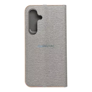 LUNA könyvtok Samsung Galaxy S25 - ezüst színű