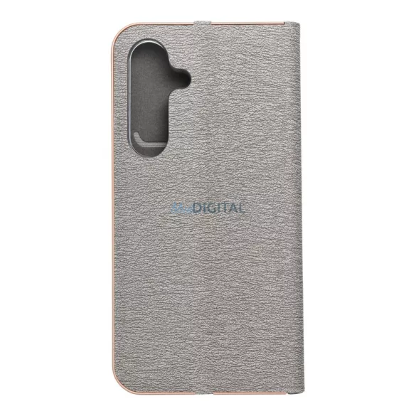 LUNA könyvtok Samsung Galaxy S25 - ezüst színű