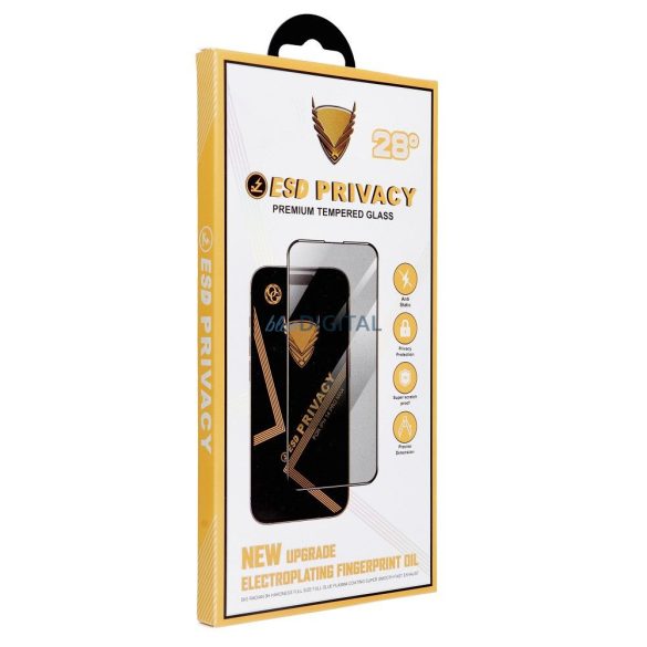 OG Premium Privacy Glass betekintésvédett edzett üveg fekete szegéllyel Samsung Galaxy S25 Ultra