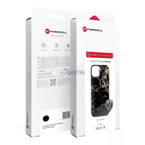 FORCELL F-PROTECT Mirage, katonai csepp-tesztelt tok kompatibilis MagSafe az IPHONE 15 fekete márványhoz