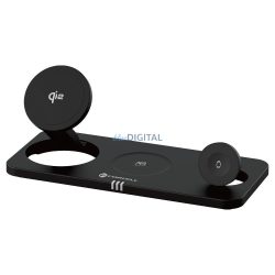   Forcell F-004 F-Energy MagNetix 3-az-1-ben vezeték nélküli töltőállomás 20.5W Qi2 - fekete