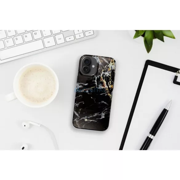FORCELL F-PROTECT Mirage, katonai csepp-tesztelt tok kompatibilis MagSafe az IPHONE 15 PRO fekete márványhoz