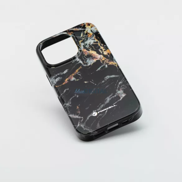 FORCELL F-PROTECT Mirage, katonai csepp-tesztelt tok kompatibilis MagSafe az IPHONE 15 PRO fekete márványhoz
