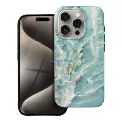   FORCELL F-PROTECT Mirage, katonai csepp-tesztelt tok kompatibilis MagSafe az IPHONE 15 PRO zöld márványhoz