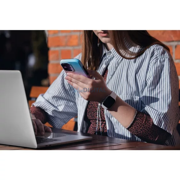 FORCELL F-PROTECT Mirage, katonai csepp-tesztelt tok kompatibilis MagSafe az IPHONE 15 PRO-hoz rózsaszín kék