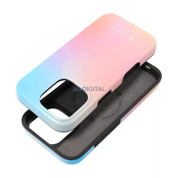 FORCELL F-PROTECT Mirage, katonai csepp-tesztelt tok kompatibilis MagSafe az IPHONE 15 PRO-hoz rózsaszín kék