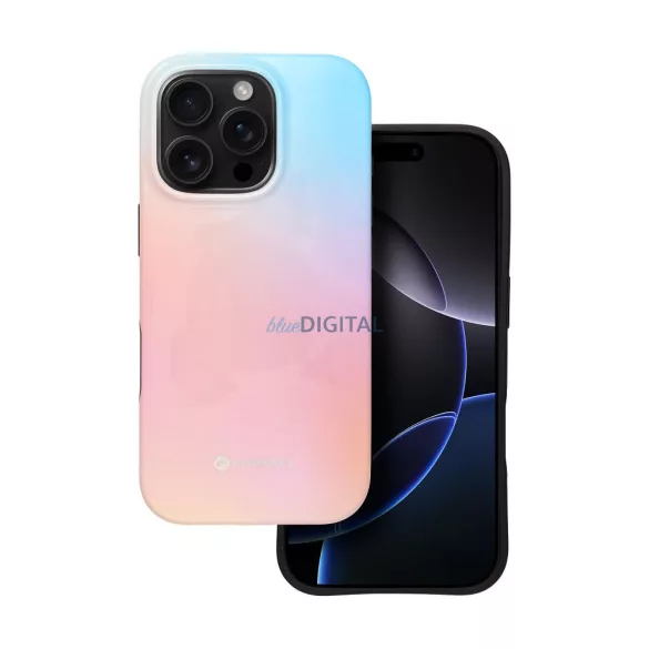 FORCELL F-PROTECT Mirage, katonai csepp-tesztelt tok kompatibilis MagSafe az IPHONE 15 PRO-hoz rózsaszín kék