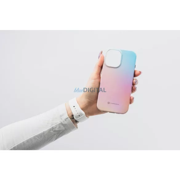 FORCELL F-PROTECT Mirage, katonai csepp-tesztelt tok kompatibilis MagSafe az IPHONE 15 PRO-hoz rózsaszín kék