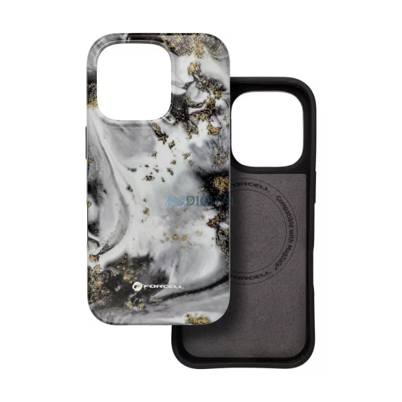 FORCELL F-PROTECT Mirage, katonai csepp-tesztelt tok kompatibilis MagSafe az IPHONE 15 PRO ezüst ködhöz