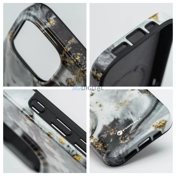 FORCELL F-PROTECT Mirage, katonai csepp-tesztelt tok kompatibilis MagSafe az IPHONE 15 PRO ezüst ködhöz