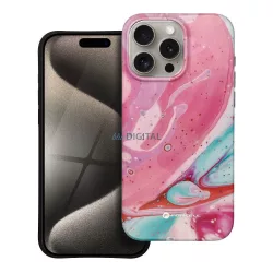   FORCELL F-PROTECT Mirage, katonai csepp-tesztelt tok kompatibilis a MagSafe-val IPHONE 15 PRO MAX rózsaszín márványhoz