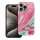 FORCELL F-PROTECT Mirage, katonai csepp-tesztelt tok kompatibilis a MagSafe-val IPHONE 15 PRO MAX rózsaszín márványhoz