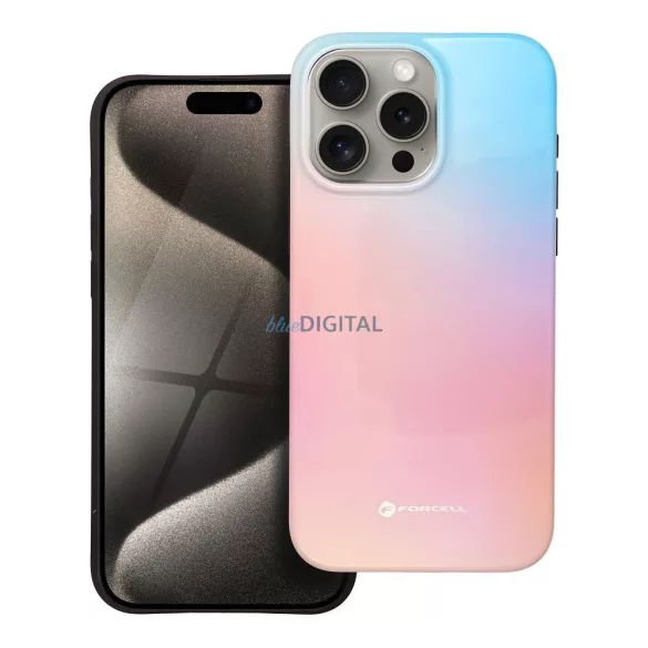 FORCELL F-PROTECT Mirage, katonai csepp-tesztelt tok kompatibilis MagSafe az IPHONE 15 PRO MAX készülékhez rózsaszín kék