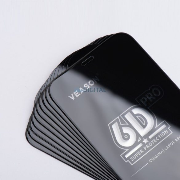 Veason 6D Pro edzett üveg fekete szegéllyel iPhone 12 Pro Max - 10 db