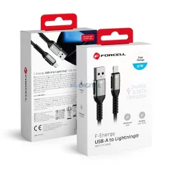   Forcell C257 F-ENERGY USB-A - Lightning kábel 12W 2.4A 3m - fekete