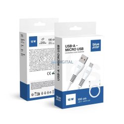 Blue Star DC99M USB-A - micro USB kábel 12W 2A 1m - fehér