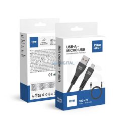 Blue Star DC99M USB-A - micro USB kábel 12W 2A 1m - fekete