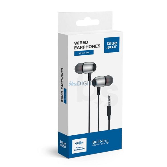 Blue Star M09 vezetékes fülhallgató mikrofonnal 3.5mm jack csatlakozóval - fekete