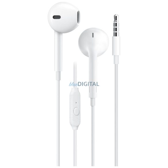 Blue Star PA-E65 vezetékes fülhallgató mikrofonnal 3.5mm jack csatlakozóval - fehér