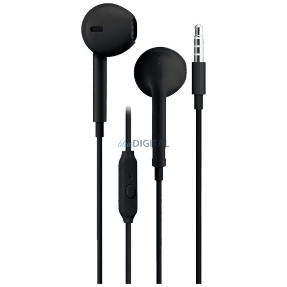 Blue Star PA-E65 vezetékes fülhallgató mikrofonnal 3.5mm jack csatlakozóval - fekete