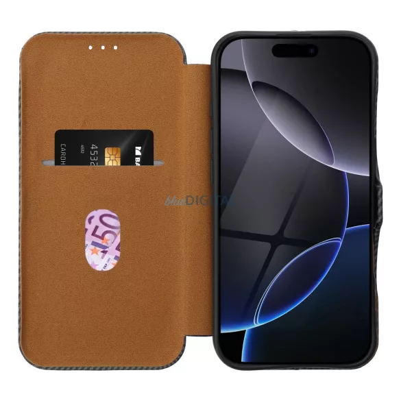 FOLIO SIDE MAGNET kinyitható tok iPhone 16 Plus - fekete