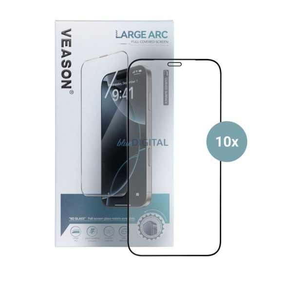 Veason 6D Pro edzett üveg fekete szegéllyel Xiaomi Redmi 13C 4G/5G / Poco C65 - 10 db