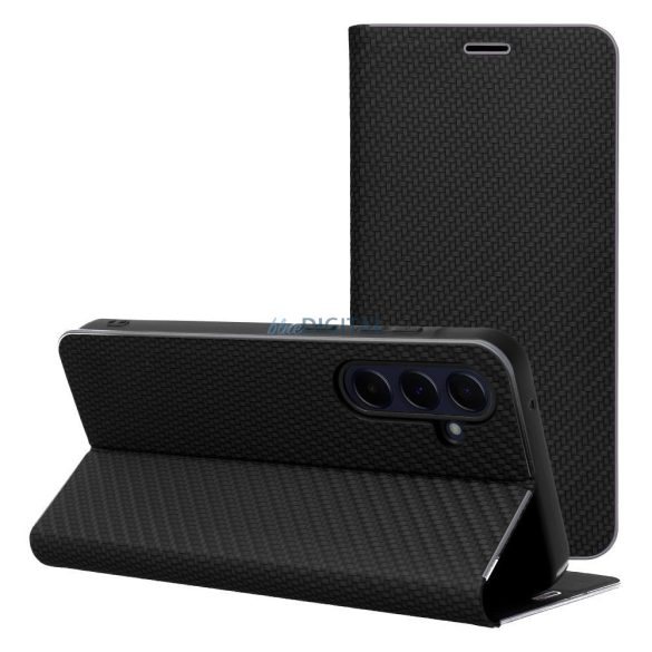 LUNA CARBON könyvtok Samsung Galaxy A36 - fekete