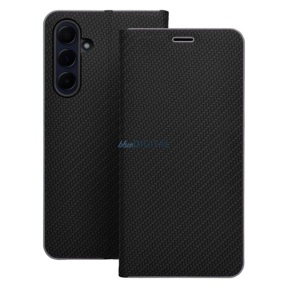 LUNA CARBON könyvtok Samsung Galaxy A36 - fekete