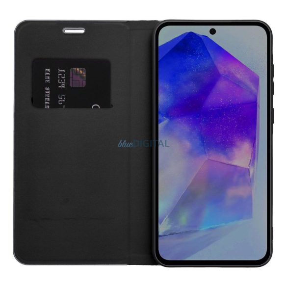 LUNA CARBON könyvtok Samsung Galaxy A36 - fekete
