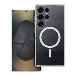   Drop Glue Colorful Ring MagSafe-kompatibilis tok Samsung Galaxy S25 Ultra - fehér