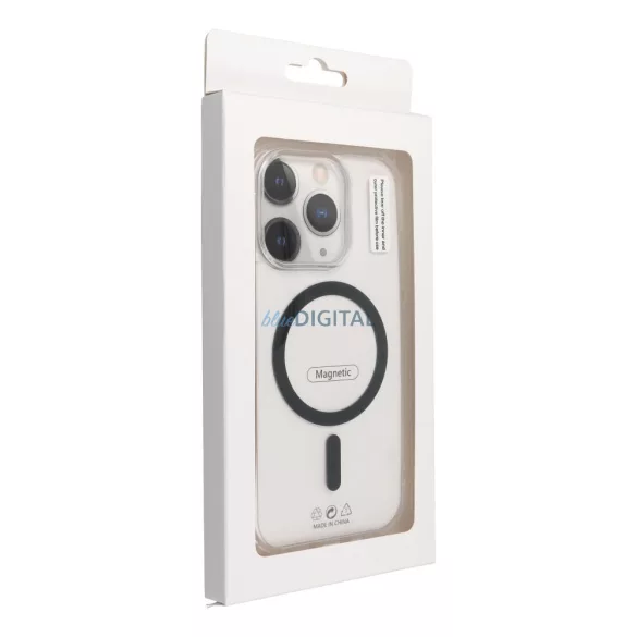 Drop Glue Colorful Ring MagSafe-kompatibilis tok Samsung Galaxy A36 - fekete-átlátszó