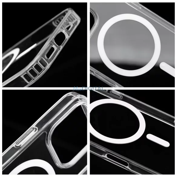 Drop Glue Colorful Ring MagSafe-kompatibilis tok iPhone 13 Pro Max - fehér