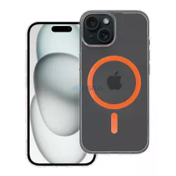   Drop Glue Colorful Ring MagSafe-kompatibilis tok iPhone 15 - narancssárga