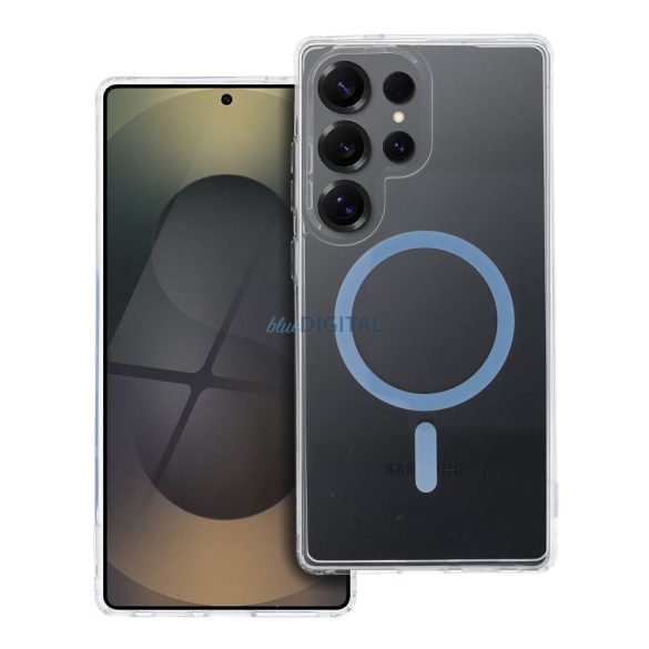 Drop Glue Colorful Ring MagSafe-kompatibilis tok Samsung Galaxy S25 Ultra - világoskék