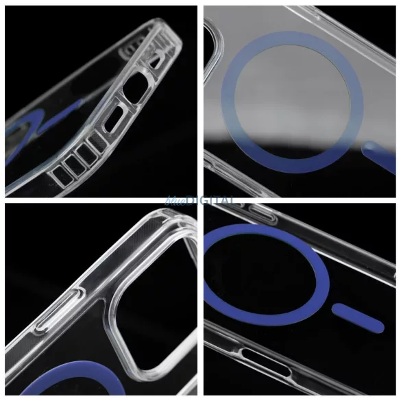 Drop Glue Colorful Ring MagSafe-kompatibilis tok iPhone 14 - világoskék