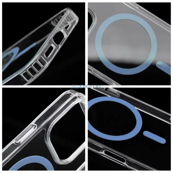 Drop Glue Colorful Ring MagSafe-kompatibilis tok iPhone 13 Pro - világoskék