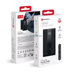   FORCELL F-ENERGY P10K2 Energo powerbank PD QC3.0 3A 22,5W 10000 mAh fekete