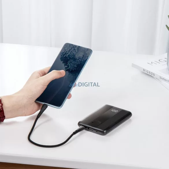 FORCELL F-ENERGY P10K2 Energo powerbank PD QC3.0 3A 22,5W 10000 mAh fekete