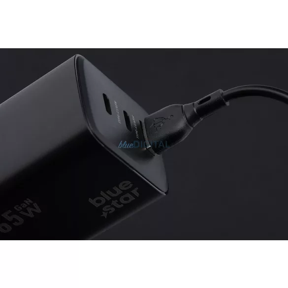 Blue Star PJ68 Eco USB-A - micro USB kábel 2A 1m - fekete