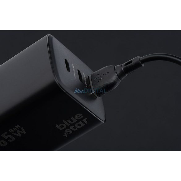 Blue Star PJ68 Eco USB-A - micro USB kábel 2A 1m - fekete