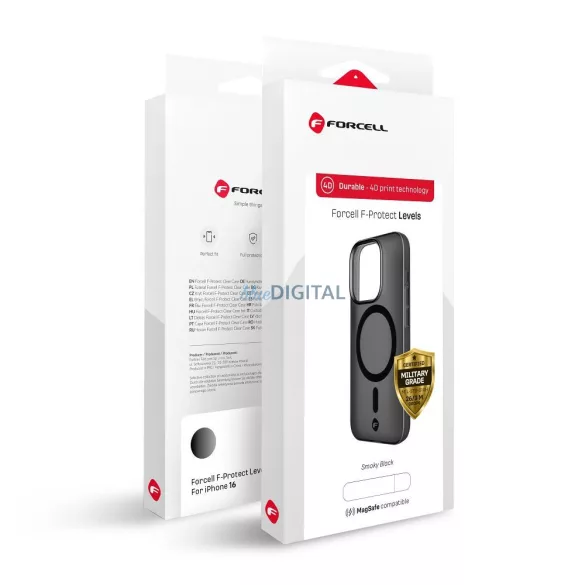 Forcell F-Protect MagSafe-kompatibilis tok Samsung Galaxy S25 Plus - fekete átlátszó