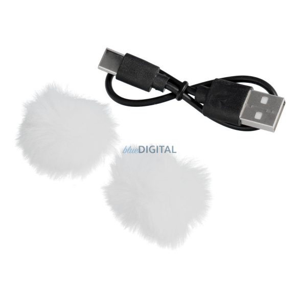 Vezeték nélküli lavalier mikrofon Lightning dupla hosszú hajjal (2 db készletben) K1 fehér