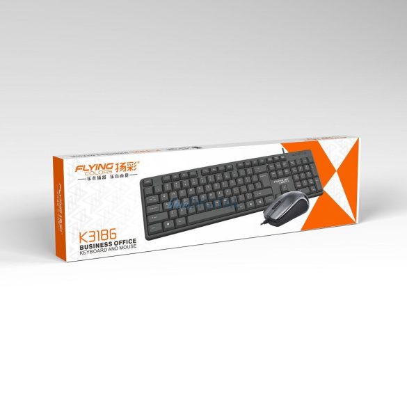 Drótkészlet USB A billentyűzet QWERTY + egér K3186 U+U