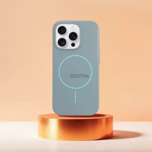MagSafe-kompatibilis, prémium minőségű, fényes magazinborító, kamera-vezérlő gombbal az iPhone 16 Plus készülékhez, menta színben